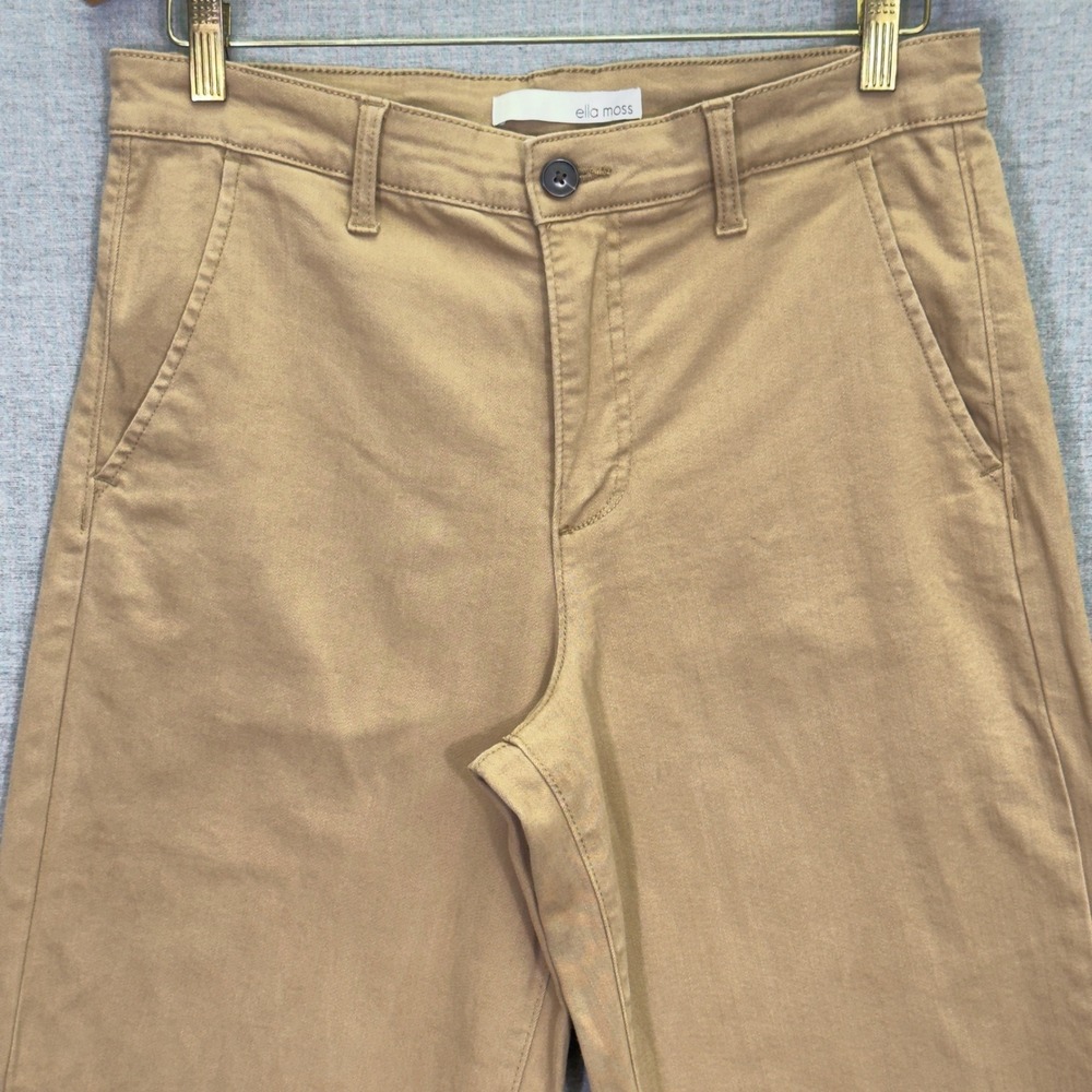 Ella Moss Womens Khaki Crop Pants‎ Casual Wide Leg Trousers Size 6 (31x26) - Picture 2 of 11